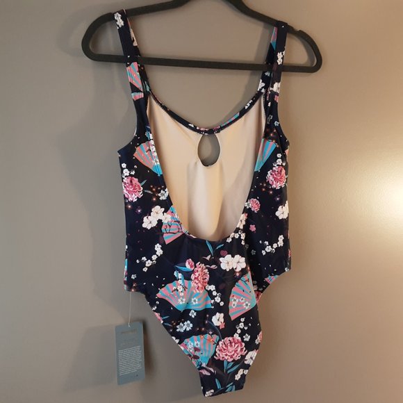 New Mosmann Navy Floral One Piece Bathing Suit | NWT S, M, L - Picture 7 of 16